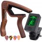 Capo Guitar Capo Rosewood Capo with Guitar Tuner Clip-On Tuner for acoustic guitar and More