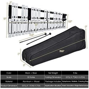 Glockenspiel Xylophone 30 Note, with Wooden Base and 30 Metallic Keys - Image 5
