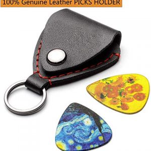 Van Gogh 12 Pack Guitar Picks with 100% Leather Picks Holder - Image 3