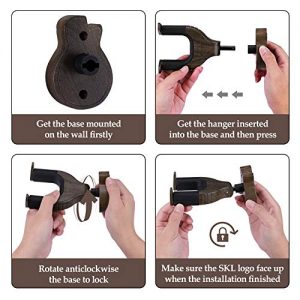 Guitar Hangers Black Walnut Hard Wood Wall Hook Holder Stand - Image 6