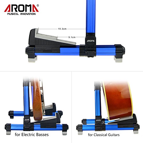 Guitar Stand - Foldable Aluminum Floor Stand Adjustable