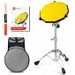 Vangoa Practice Pad Bundle, 12 Inch Rebound Silicone Drum Pad with Snare Drum Stand, 5A Anti-slipping Drumsticks, Backpack, Beginner Guide Book