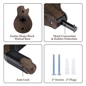 Guitar Hangers Black Walnut Hard Wood Wall Hook Holder Stand - Image 3