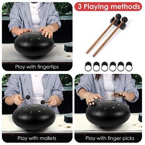 Tongue Drum 10 inch 11 Notes Percussion Instrument with Drum Mallets - Image 8