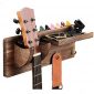 TODALE Guitar Wall Mount Guitar Hanger Wood Guitar Hanging Rack with Pick Holder and 3 Hook (Wood Brown)
