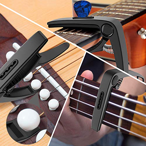 3 in 1 Metal Universal Guitar Capo with 5 Free Picks