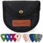 PlasMaller Guitar Pick Holders Case Bag with 10 Felt Picks, Black