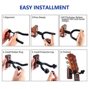 Guitar Hanger Real Hardwood Black Walnut Wall Mount Holder - Image 6
