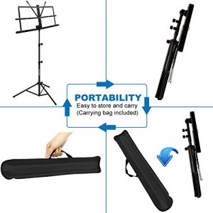 Kasonic Professional Collapsible Music Stand with LED Light – Portable, Adjustable, and Durable for Performances - Image 3