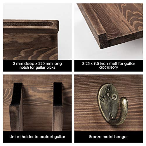 Wood Guitar Rack Wall Mounted, Hanging Bracket Guitar Hanger