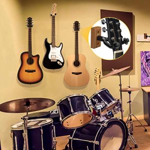 Donner Black Walnut Guitar Wall Mount Hanger 3-Packs - Image 3