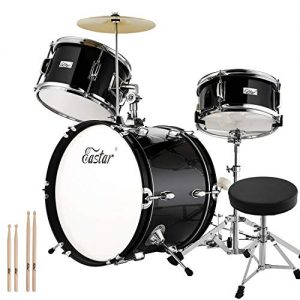 Eastar 16 inch 3 Piece Kids Drum Set Kit with Throne - Image 6