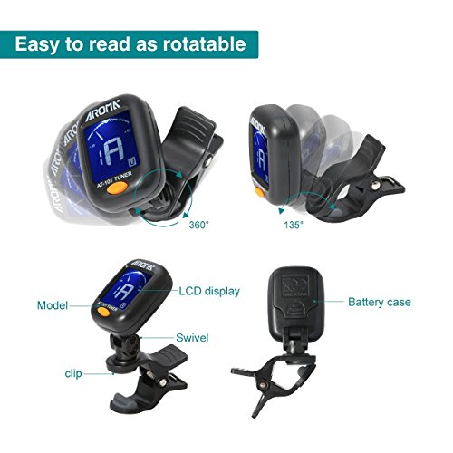 Clip On Guitar Tuner For All Instruments, Ukulele, Guitar
