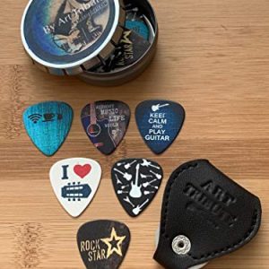 Cool Guitar Picks 12 Pack W/Tin Box and Picks Holder - Image 2