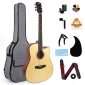 Acoustic Guitar Full Size 41 inch Spruce Cutaway Guitar Bundle