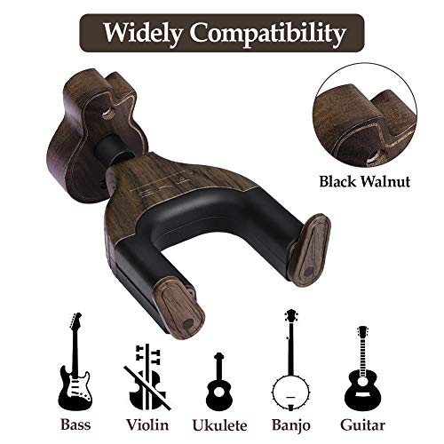 Guitar Hangers Black Walnut Hard Wood Wall Hook Holder Stand