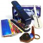 Pick-a-Palooza DIY Guitar Pick Punch Mega Gift Pack - the Premium Pick Maker - Leather Key Chain Pick Holder, 15 Pick Strips and a Guitar File - Blue