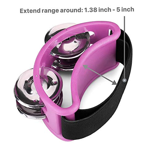 Flexzion Foot Tambourine Percussion with Double Row Steel Jingles