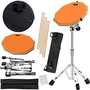 Drum Pad Double Sided with Drumsticks and Drum Stand