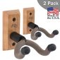 String Swing Guitar Hanger – Holder for Electric Acoustic and Bass Guitars – Stand Accessories for Home or Studio - Musical Instruments Safe without Hard Cases - Cherry Hardwood Wall Mount 2 Pack