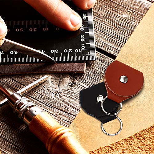 4 Pieces Guitar Picks Holder Case Leather Case Key Chain