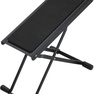 K&M Stands 14670 Guitar Footrest Provides Six Easily Adjusted Height Positions, Heavy-Duty Legs Made of Steel for Added Stability End Caps and Large Non-Slip Rubber Pad Black