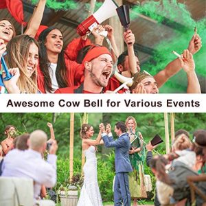 10 Inch Steel Cheering Bell for Sporting Events, Football Games, and Celebrations - Extra Small Cowbell Included - Topsome Copper Cow Bell Set - Image 5