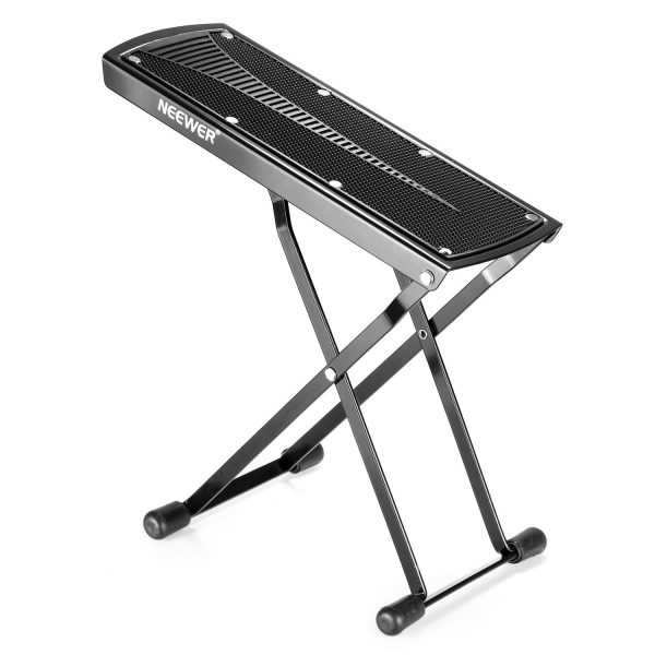 Neewer Extra Sturdy Guitar Foot Rest Made of Solid Iron, Provides Six Easily Adjusted Height Positions, Excellent Stability with Rubber End Caps and Non-slip Rubber Pad