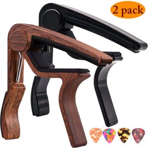 Capo,Guitar Capo,2 Pack Capo Black capo Rosewood capo Guitar Clamp Guitar Kapo
