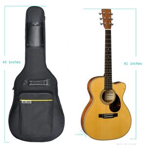 Sure Luxury Sure Luxury 41 Inch Acoustic Guitar Soft Case Gig Bag Backpack - Black