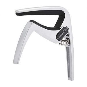 AmazonBasics Zinc Alloy Guitar Capo for Acoustic and Electric Guitar , Silver, 2-Piece