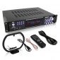 4-Channel Home Audio Power Amplifier - w/ 70V Output - 1000 Watt Rack Mount Stereo Receiver w/ AM FM Tuner, Headphone, Microphone Input for Karaoke, Great for Commercial Entertainment Use - Pyle PT720A