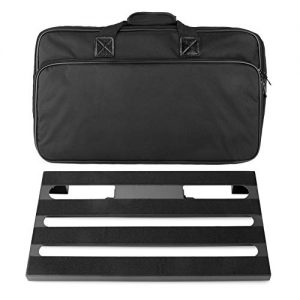 Soyan Large Metal Guitar Pedal Board 22” x 12.5” with Carrying Bag, Self Adhesive Hook & Loop Tapes Included