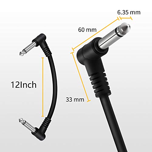 Donner 12 Inch Guitar Effect Pedal Patch Cables Black