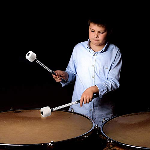 Gizhome 2 Pieces Bass Drum Mallet with Wool Felt Head Instrument