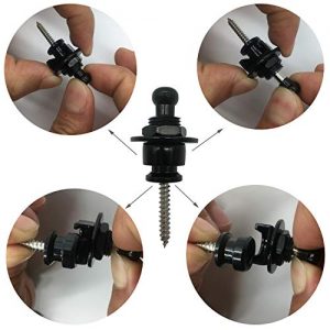 Guitar Strap Lock Set 2 Pcs (Metal, Black) - Image 5