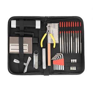 Complete Guitar Accessories Repair and Maintenance Kit - Large Care Set of Tools for Guitar Ukulele & Bass. Guitar Kit with Convenient Case, Perfect Gift for Music or String Instrument Enthusiast