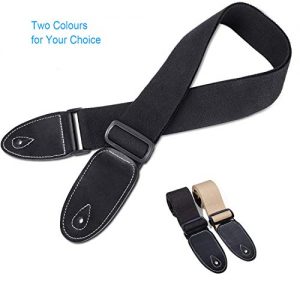 IHOBOR Guitar Strap 100% Soft Cotton and Genuine Leather Ends - Image 2
