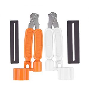 Guitar String Winder Whit & Orange 3 IN 1 Multifunctional Guitar String Winder String Cutter Pin Puller Repair Tool with 2PCS Guitar Fingerboard Guards