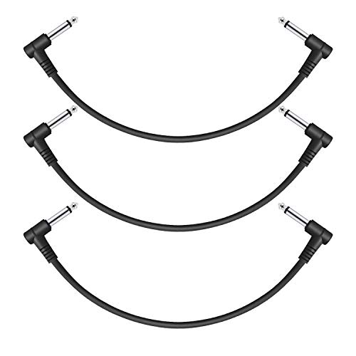 Donner 12 Inch Guitar Effect Pedal Patch Cables Black 3 Packs