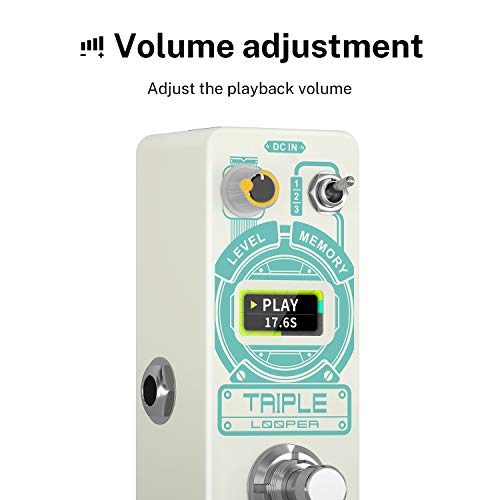 Donner Triple Looper Guitar Effect Pedal with Time Progress