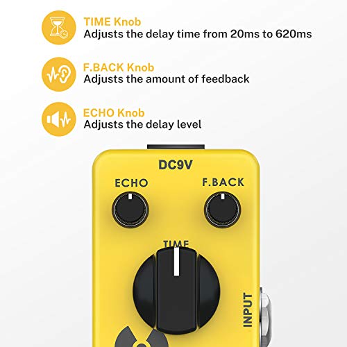 Donner Yellow Fall Vintage, Pure Analog Delay Guitar Effect