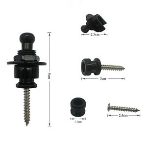 Guitar Strap Lock Set 2 Pcs (Metal, Black) - Image 2