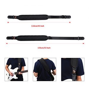 Bass Strap Padded Guitar Strap with Leather Ends - Image 5