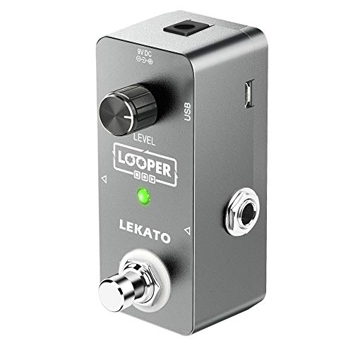 LEKATO Electric Guitar Looper Effect Pedal Loop Pedal True Bypass Unlimited Overdubs 5 Minutes Looping Time Loop station with USB Cable
