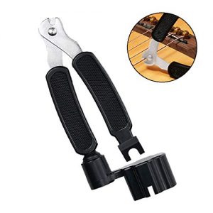 Guitar String Winder Cutter Bridge Pin Puller, Multifunctional 3-in-1 Acoustic Electric Musical Instrument Maintenance Repair and Restringing Accessories Tool