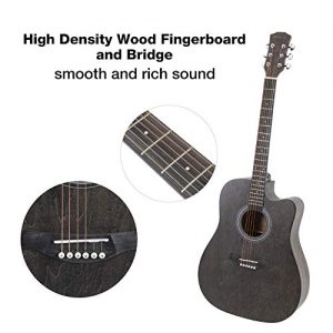 JMFinger Full Size 41 Inch Cutaway Acoustic Guitar for Beginners - Image 3
