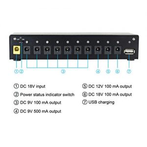 Rowin Pedal Power Supply, 10 Isolated DC Output - Image 2