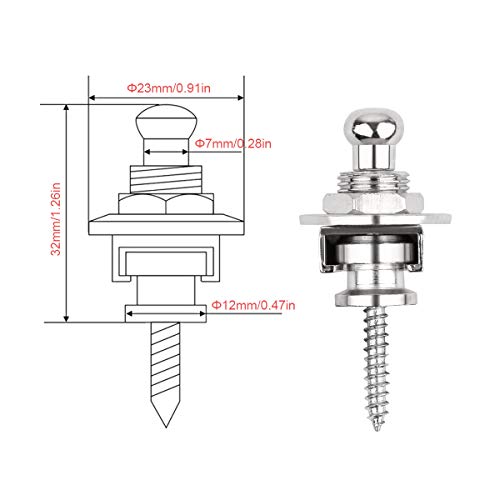 Guitar Strap Lock, Dreokee Security Straplocks Buttons Strap