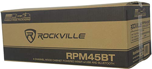 Rockville 2400w Powered, 4 Channel Mixer/Amplifier